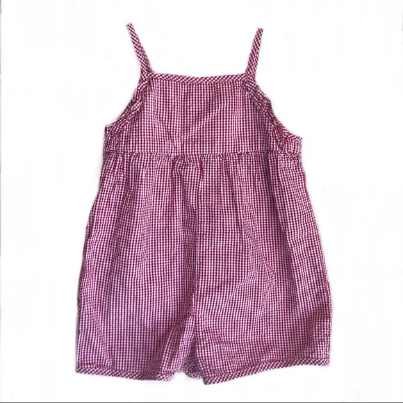 Zara Other - Zara Red White Checkerboard Baby Girl Romper 12-18